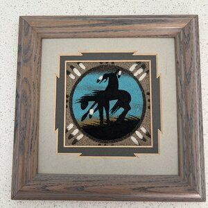 Navajo Native American Sandpainting Virginia Tyler End of Trail Cert Authenticit